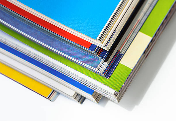 istock Pile of colorful magazines template 179030756