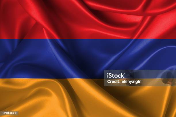 Wavy Flag Of Armenia Stock Photo - Download Image Now - Armenia - Country, Asia, Canvas Fabric