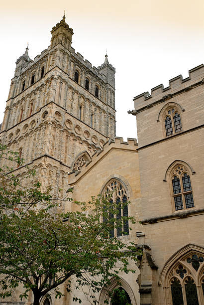 catedral de exeter - exeter england england cornwall england devon - fotografias e filmes do acervo