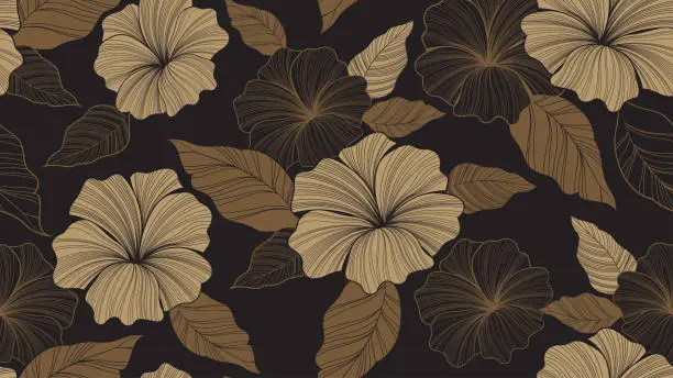 Vector illustration of Luxury Hawaiian Summer Fashion Floral Pattern 41