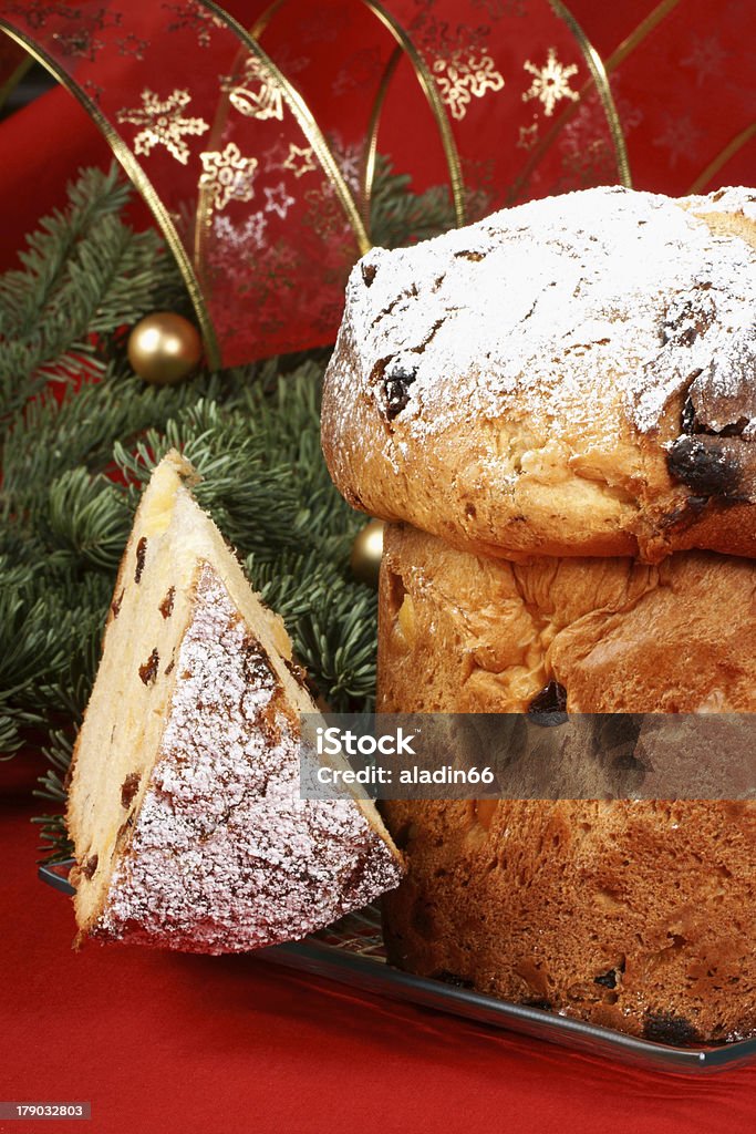 Panettone italiano Natale Torta di frutta - Foto stock royalty-free di Abete