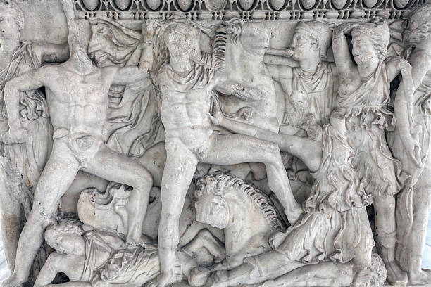 istock Ancient representations of war carved in Greek marble 179034033
