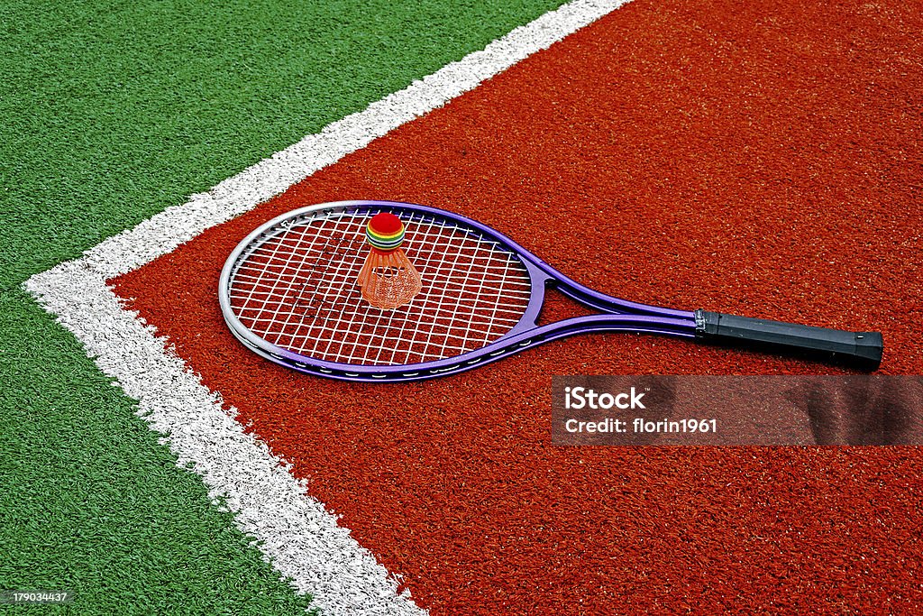 Peteca de Badminton & Raquete de Badminton - Foto de stock de Amarelo royalty-free