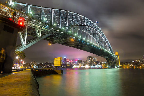 sydney harbour bridge, visto de gelo - milsons point - fotografias e filmes do acervo