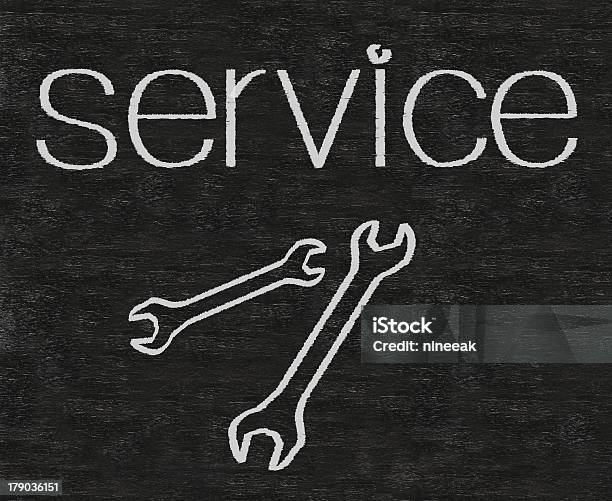 Service Sign And Symbol Written On Blackboard Background Stock Photo - Download Image Now