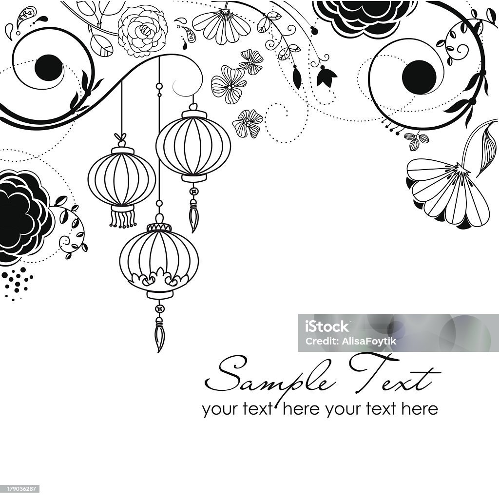 Abstract floral design Chinese Culture stock vector