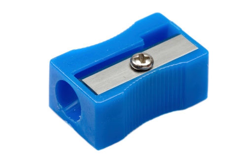 Photo of one pencil-sharpener on a over white background