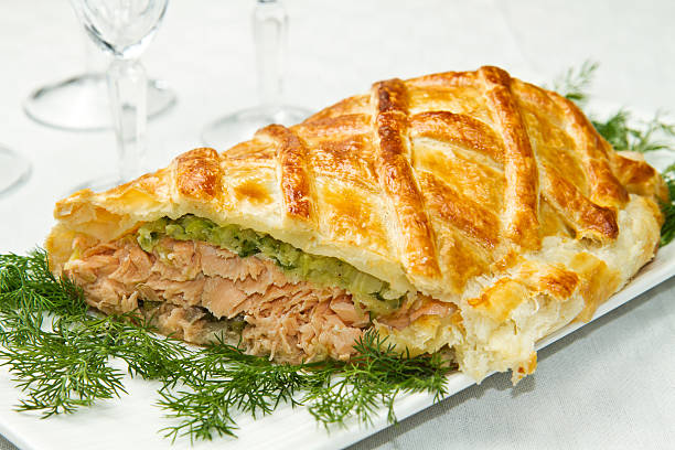 istock Traditional salmon in puff pastry 179036622