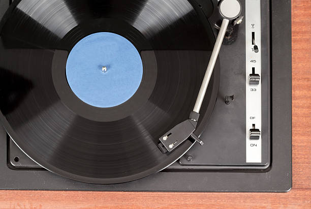 istock Spinning vinyl record. Motion blur image.  Vintage toned. 179037785