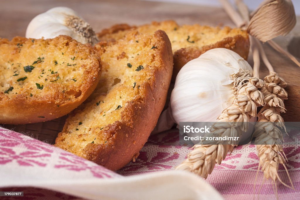 Bruschetta Pile Garlic and Parsley Bruschetta in a pile Arrangement Stock Photo