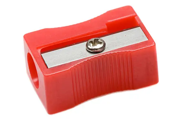 Photo of one pencil-sharpener on a over white background