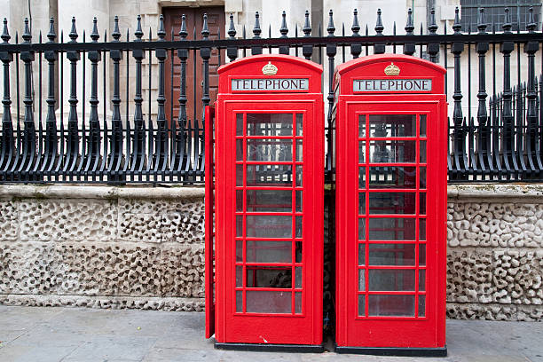 istock Two Traditional Red Telephone Boxes; London 179043407