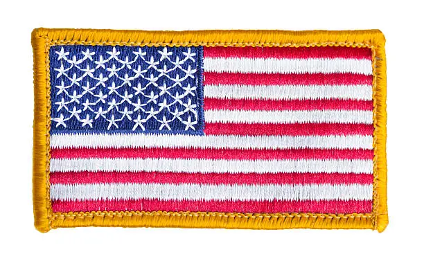 Photo of American flag patch isolated