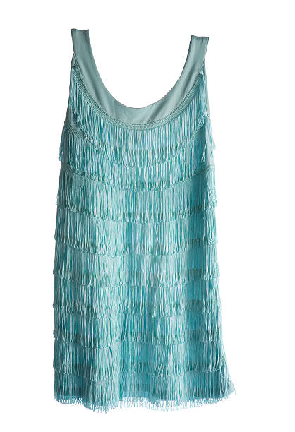 istock Turquoise sleeveless fringed flapper dress 179044442