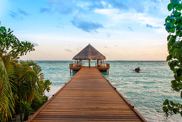 istock Maldives Jetty in the Sunset 179044623