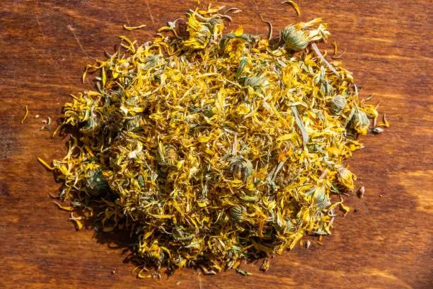 Photo of Calendula, a herbal flower known for its healing properties, is a popular ingredient in alternative medicine and aromatherapy, promoting health and well-being through its herbal benefits