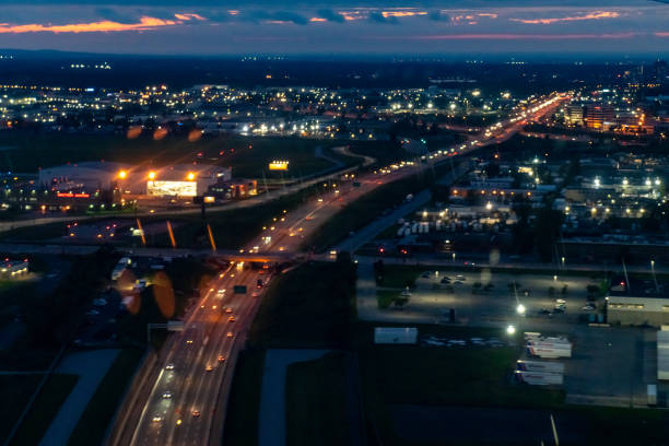 istock Aerial view Montreal at night, Canada 1790459034