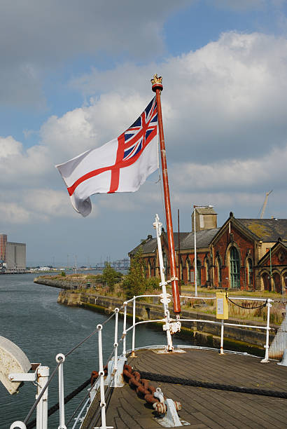 istock The White Ensign Flying on HMS Caroline 179046077