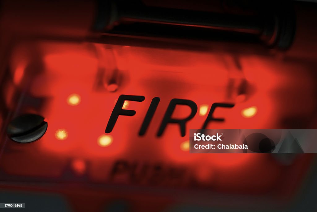 Fire Fire - close up view on the control panel in the airplane Airplane Stock Photo