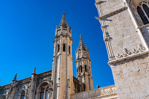 View on Almeria cathedral from Plaza de la Catedral in Almeria, Andalusia, Spain