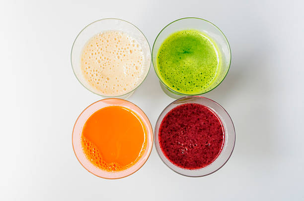 istock Four smoothies from bird's eye view 179046403