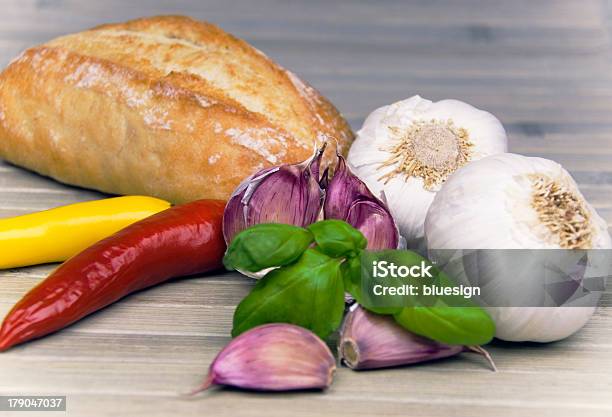 Garlic Stock Photo - Download Image Now - Appetizer, Basil, Bread