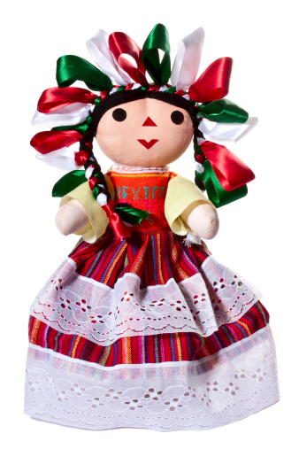 National Mexican doll on a white background