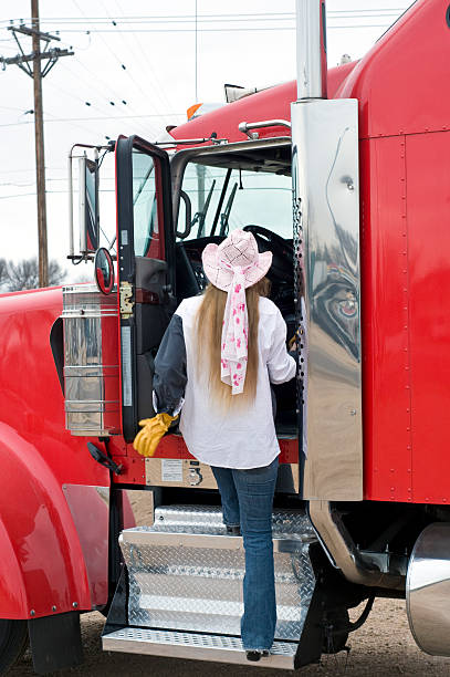 istock Woman driver entering the cab 179048681