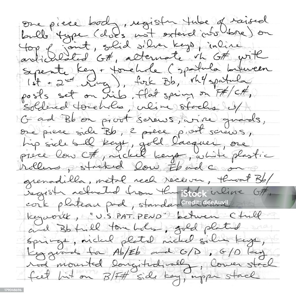 Letter: black cursive handwriting on white ruled paper  An example of a man's handwriting. Intended for use as a background.  Backgrounds Stock Photo