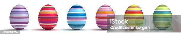 Uova Di Pasqua - Fotografie stock e altre immagini di Uovo di Pasqua - Uovo di Pasqua, Sfondo bianco, Striato