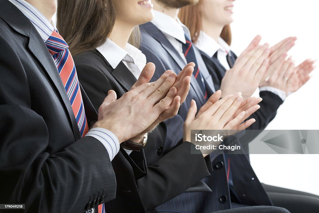 Applause Happy business people applaud Achievement Stock Photo