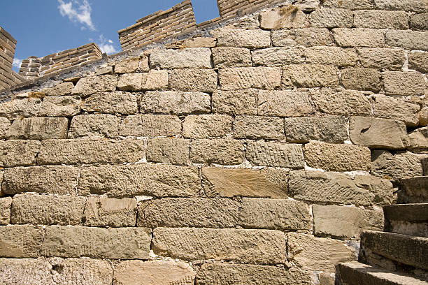 Close Up Stone Blocks Inside Great Wall, Near Beijing, China