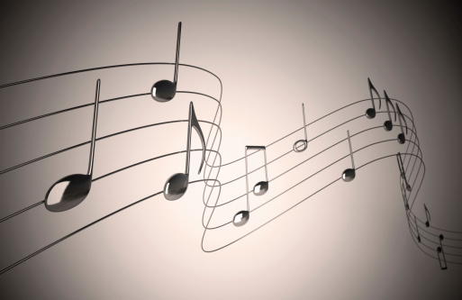 Music notes in sepia toned.