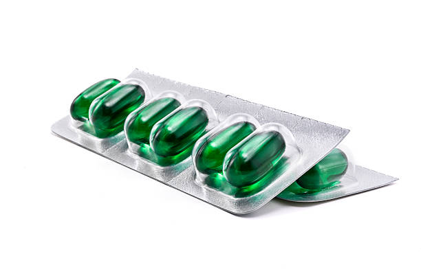 verde pillole - cold remedy foto e immagini stock
