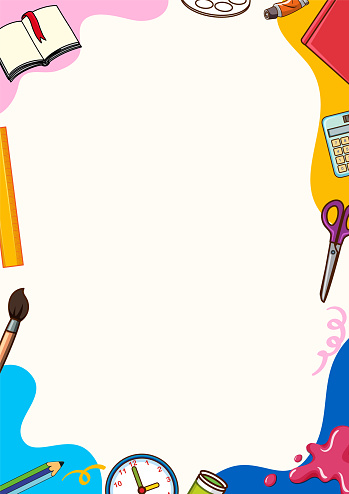 Printable Learning Tools Border Frame Template Stock Illustration ...