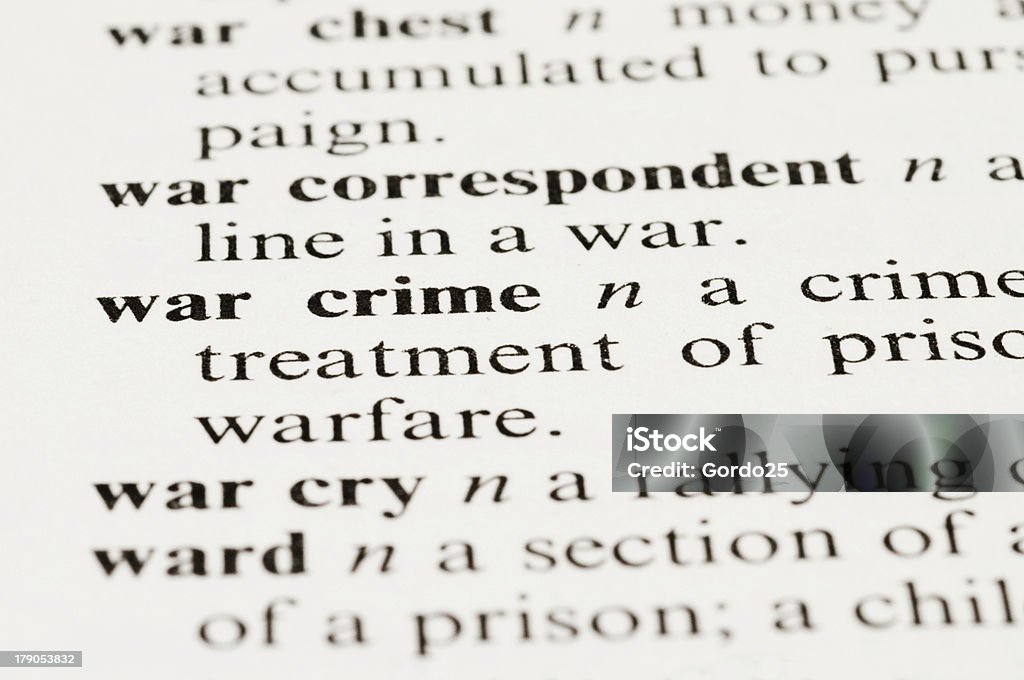War Crime Dictionary word war crime Concepts Stock Photo