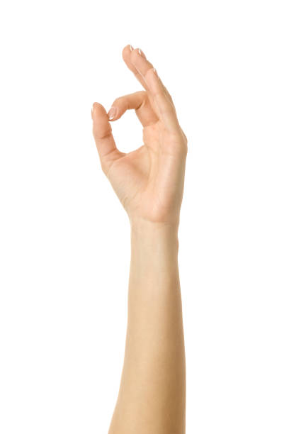 istock Ok sign. Woman hand gesturing isolated on white 1790540159