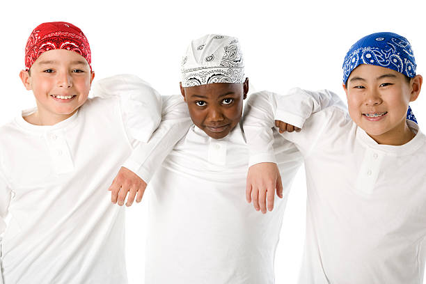 Patriotic Brothers Mixed Ethnic Descent Patriotic brothers of mixed ethnic descent. do rag stock pictures, royalty-free photos & images