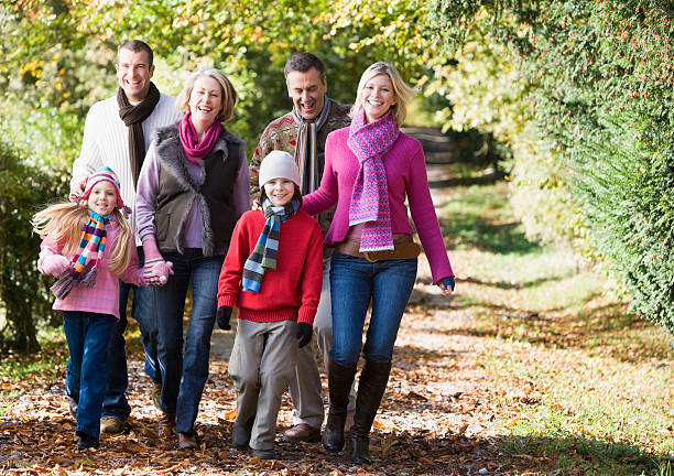 istock Multi-generation family walking through woods 179055420