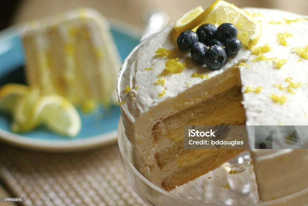 Fette di Torta al limone - Foto stock royalty-free di Torta al limone
