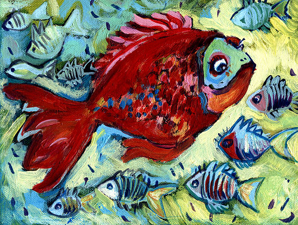istock Red Queen of fish in the pond 179056081