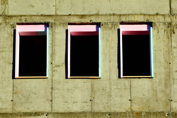 istock concrete wall elevation detail with blue foam insulation around windows 1790571894