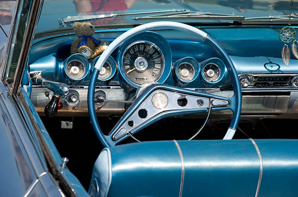 istock American Oldtimer - Cockpit of the Car 179057971