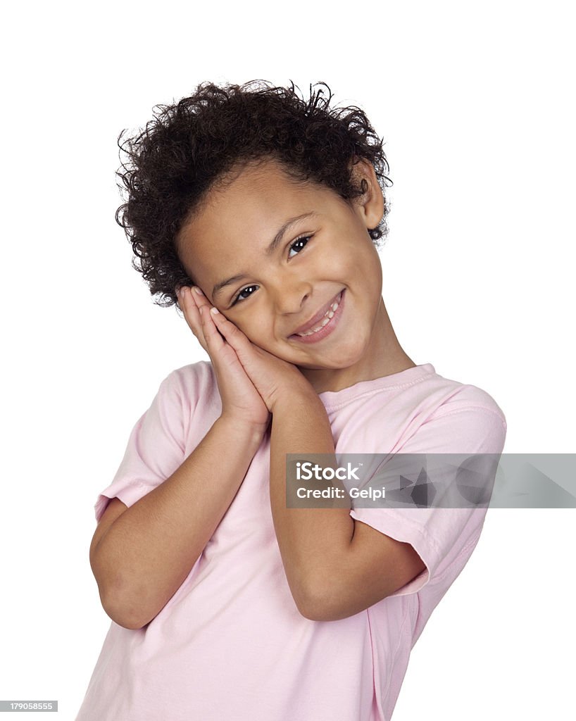 Criança feliz Latina que o gesto de sono - Foto de stock de Afro royalty-free