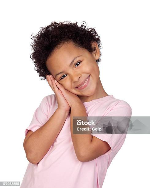 Foto de Criança Feliz Latina Que O Gesto De Sono e mais fotos de stock de Afro - Afro, Alegria, Amor