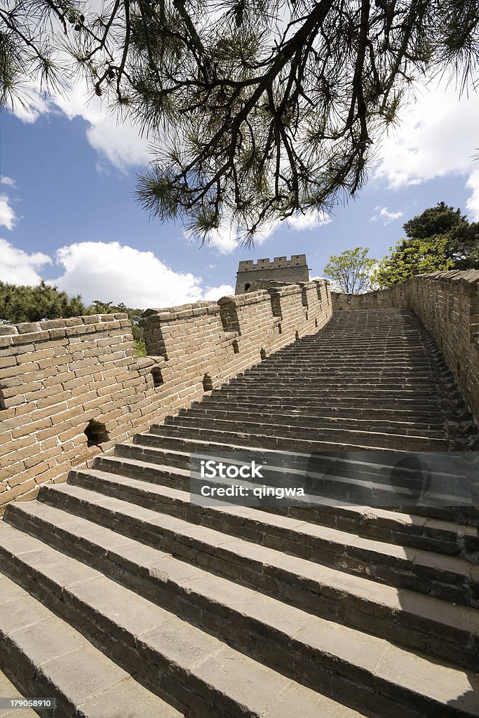 단계를 복원된 무텐위 섹션 Great Wall, 외부 Beijing, China - 로열티 프리 0명 스톡 사진