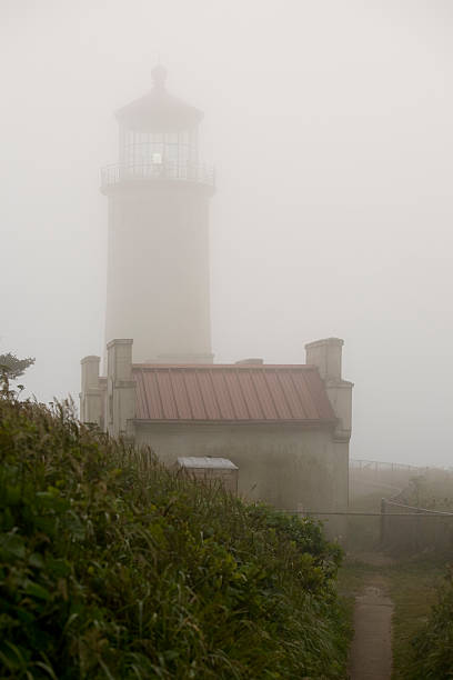 North head light house in the fog stock photo