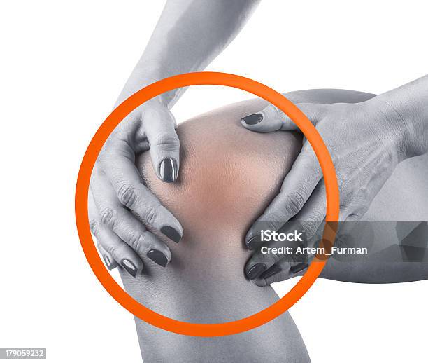 Acute Pain In Knee Stock Photo - Download Image Now - Adult, Cramp, Cut Out
