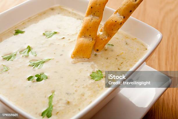 Celery Soup With Breadsticks Stock Photo - Download Image Now - Bowl, Breadstick, Celery