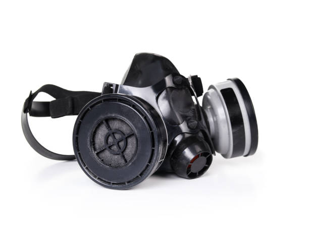 istock Isolated half gas mask with cartridge filter 1790602707